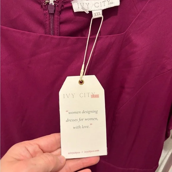 Ivy City Co Rayna Ribboned Elegant Woman’s Deep Pink Dress XXL NEW - Picture 6 of 7